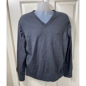 Banana Republic Men's Cotton Cashmere V-Neck Sweater Casual Pullover Gray‎ XL